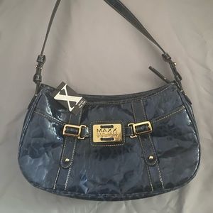 Blue shoulder bag! Gold accents